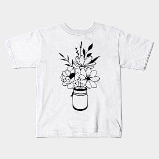 Minimal Flower in a jar Kids T-Shirt